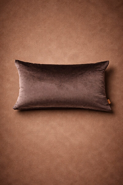 Alacastore Kestane Kahve Ipeksi Kadife Dikdörtgen Kırlent Kılıfı 30x50