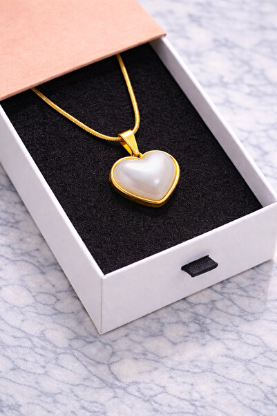 Karmu Accessories Kalpli Çelik İtalyan Yassı Gold Kolye