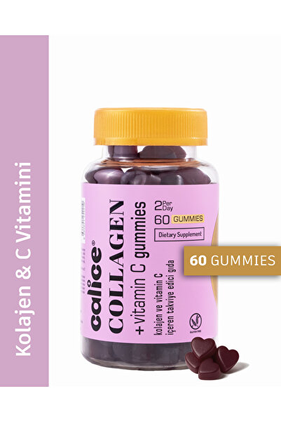 Calice Kolajen, Vitamin C Çiğnenebilir Gummies, Glütensiz Takviye Edici Gıda