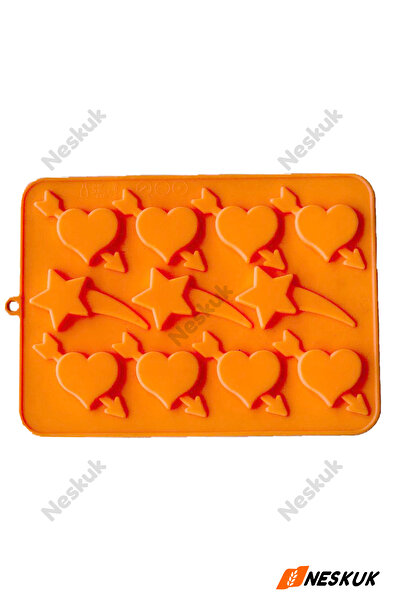 Neskuk Star and Heart Silicone Mold, Chocolate, Pastry, Muffin, Cake Mold, Si...