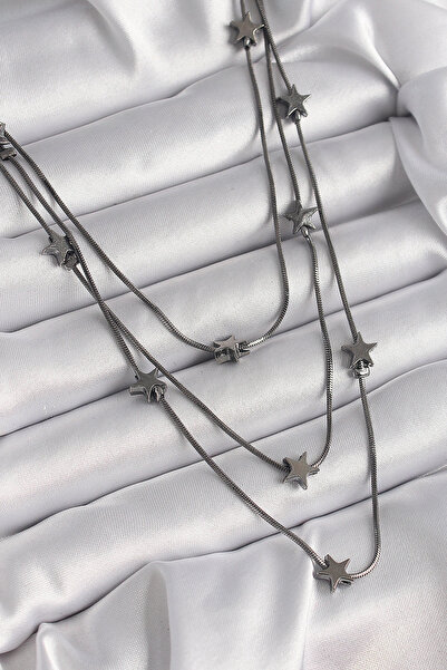 shopwave قلادة نسائية باللون الأرز المدخن مكونة من 3 نجوم