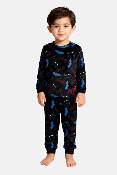 DC COMICS Toddlers Boy 2Pcs Batman Print Pajama Top And Bottom Set, Multicolor