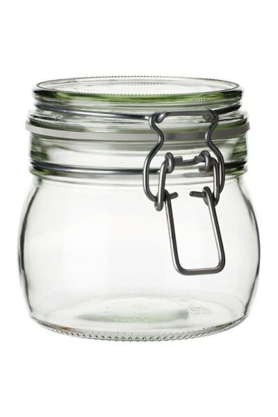 IKEA Jar 0.5 Lt Glass with Locked Seal Diameter: 11 cm Height: 10.5 cm