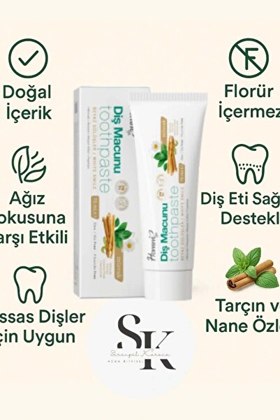 HOMM BİTKİSEL ÜRÜNLER HOMM LIFE MİSVAK DİŞ MACUNU 75 ML
