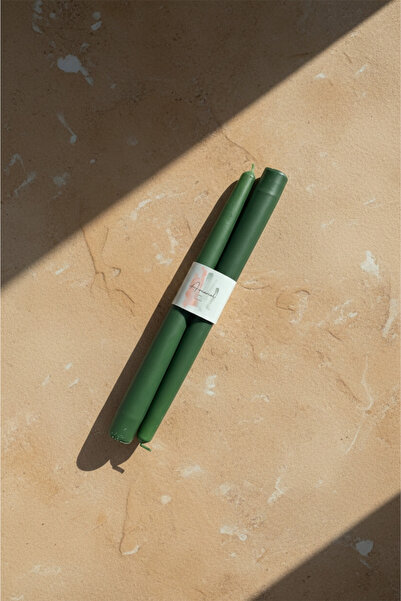 ARİENEL Şamdan Mumu | 2'li Set | Konik | Yeşil