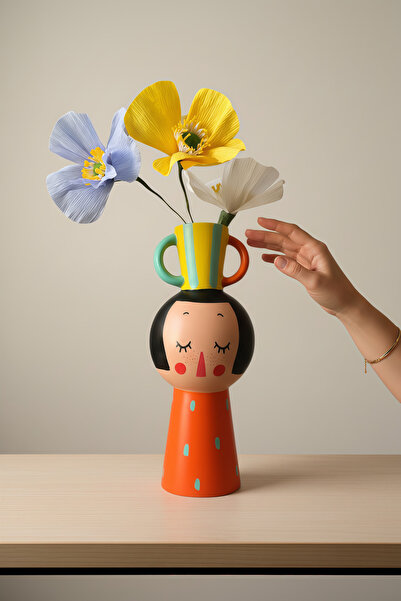 ARİENEL Seramik Vazo | Hestia II | El Yapımı | 29x8.5x14 cm | Iconic | Unique...