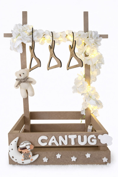 HEDİYE724 40 uçurma sepeti anne bebek hediyelik TEYZE HALA SEPETİ LEDLİ 3 Ade...