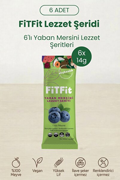 FitFit Yaban Mersini Lezzet Şeriti | Doğal Meyve Pestili Şekersiz Sağlıklı At...