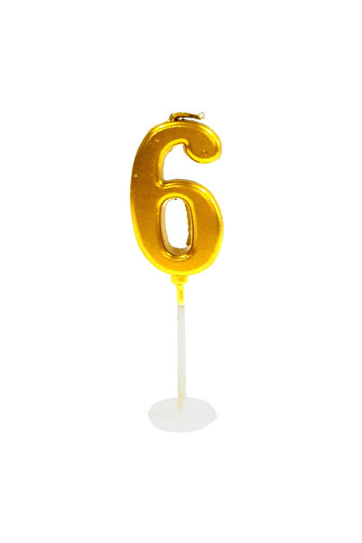 BALON DİYARI 6 yaş doğum günü pasta mumu yaş mumu rakam mum sayı 9cm