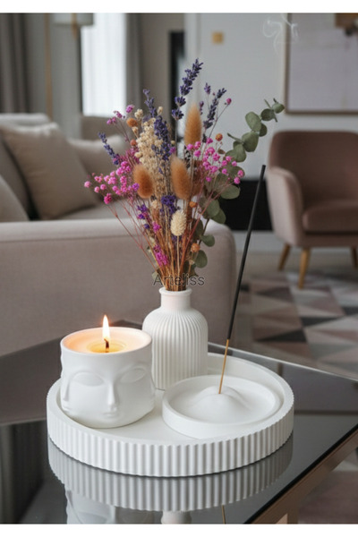 Arteliss Sunum Tepsili Meditasyon Seti Buddha Mum Vazo Tütsülük | İskandinav ...