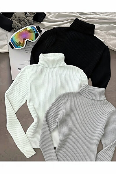 Buteks Pamuk Dokulu Triko Balıkçı Yaka Slim Fit Unisex Günlük Uzun Boğazlı Ka...