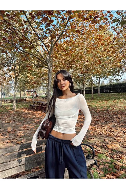 TALT'S Kayık Yaka Modal Ultra Hafif Transparan Body Beyaz