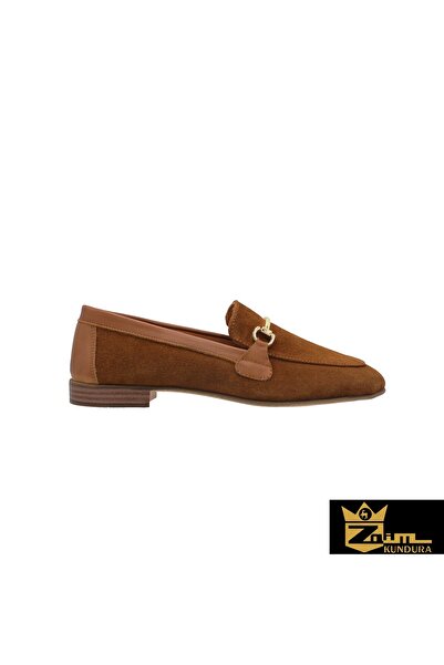 Zaim Kundura Women's Tan Genuine Suede Shoes 505320078-1