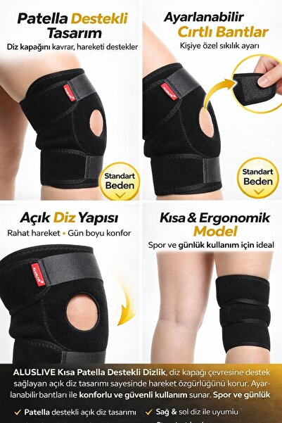 ALUSLİVE KISA PATELLA DESTEKLİ DİZLİK