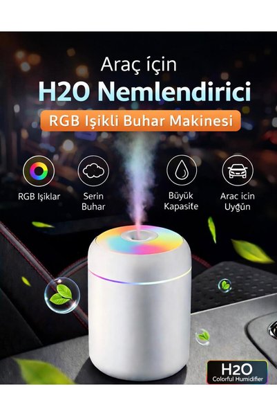 ON6 store H2O USB Ultrasonik Mini Hava Nemlendirici – LED Işıklı, Sessiz Çalışma