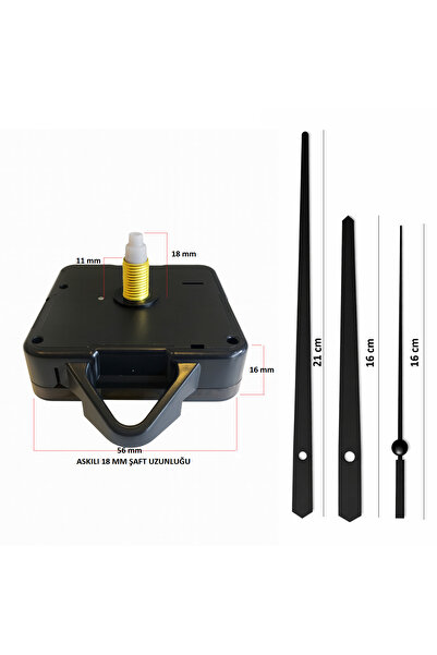 EXİZ TİCARET Saat Mekanizması 1. Sınıf Akar Sessiz Saat Mekanizması 18 Mm Şaf...