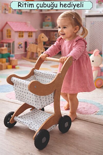 ea elizi ahşap Ahşap oyuncak bebek arabası mdf