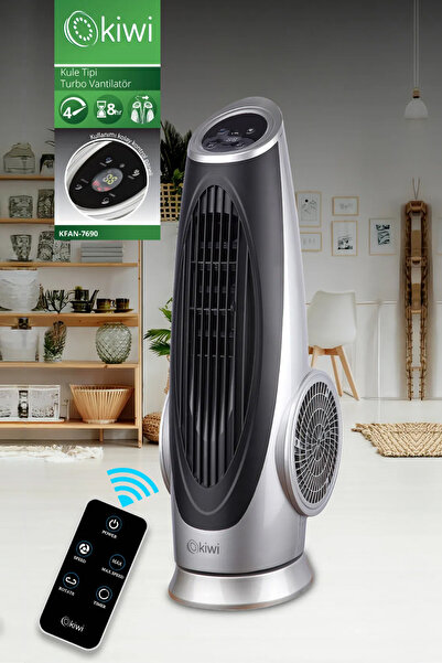 Go İthalat KİWİ KFAN-7690 KULE TİPİ TURBO FAN VANTİLATÖR KUMANDALI - DOKUNMAT...
