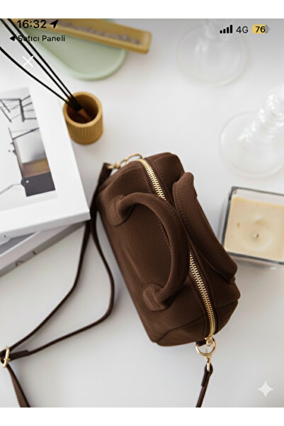 LİZZY BAG Dark Brown Faux Leather Single Compartment Zippered Adjustable Stra...