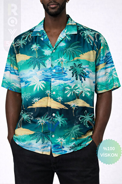 ROY501 Cămașă cu mânecă scurtă pentru bărbați Cămașă cu mânecă scurtă cu mode...