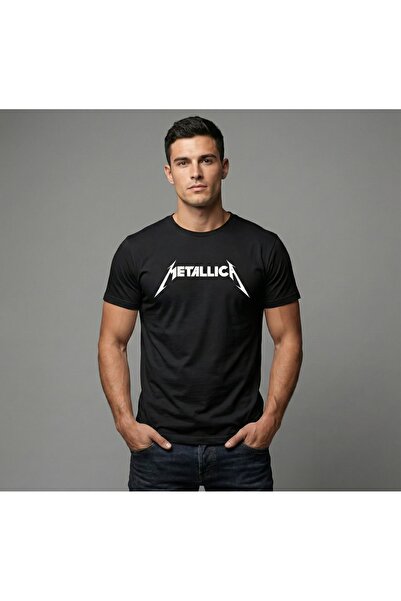 LELVANİ Unisex Black Metallica Tshirt