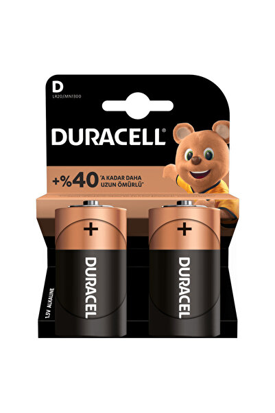 Duracell D (Büyük Boy) Alkaline Pil 2 Adet
