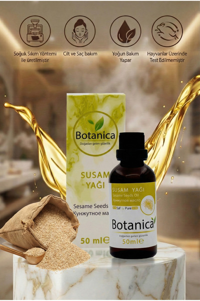 botanica %100 Saf Soğuk Sıkım Susam Yağı 50 ml - Kaş Kirpik ve Saç Gürleştiri...
