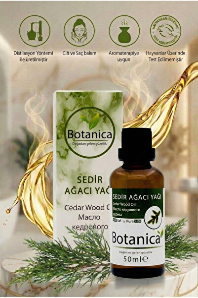 botanica Doğal Sedir Ağacı Uçucu Yağı 50 ml - Kepek Karşıtı Saç ve Sakal Güçl...