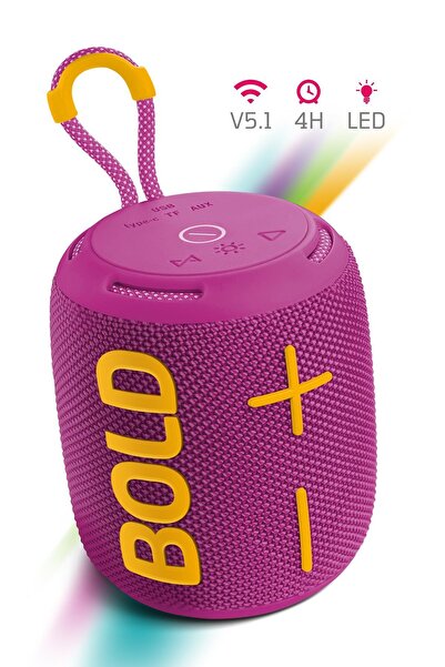 POWERWAY Bold Eflatun Taşınabilir Ses Bombası Kablosuz Bluetooth Hoparlör Spe...