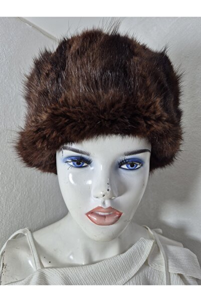 hoaryage Unisex Hakiki Vizon Rus Usanka Kalpak şapka