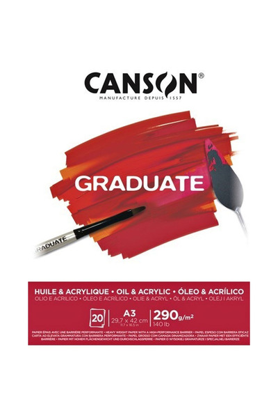 Canson Blok za crtanje, uljane boje za diplomante i Akril 20 listova A3 290 GR