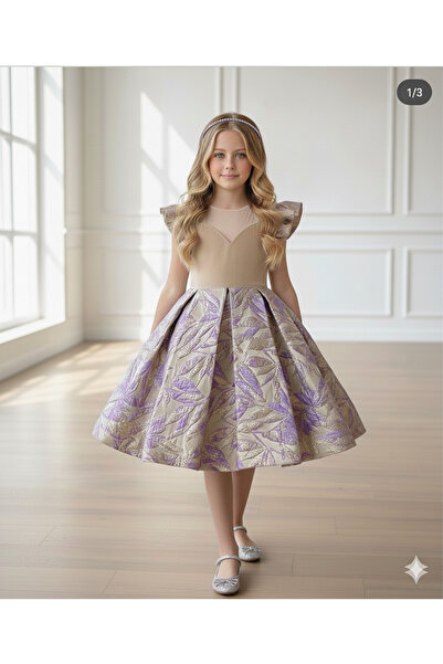 nisaykids KIZ ÇOCUK YAKASI TAŞ DETAYLI ABİYE ELBİSE VE EL İŞÇİLİĞİYLE YAPILMI...