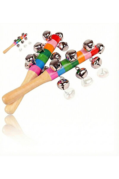 EnJova Bebek Eğitici Çubuk Çan Bebek Zilli Marakas Ahşap Oyuncak Müzik Aleti ...