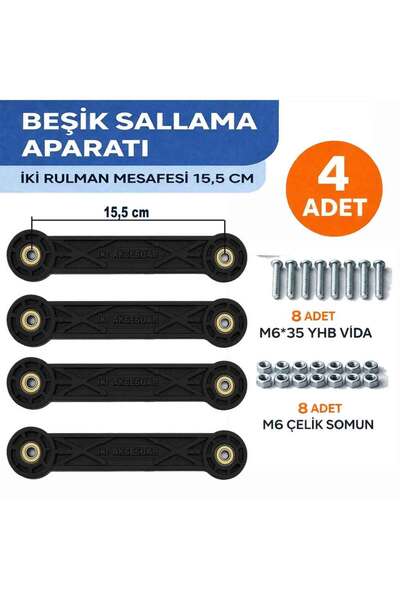 İMT AKSESUAR BEŞİK SALLAMA APARATI (İKİ RULMAN DELİĞİ ARALIĞI 15,5 CM) 4 ADET