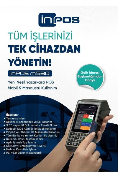 Genel Markalar M530 Yeni Nesil QR Kod & Temassız Ödeme Özellikli Yazar Kasa Pos