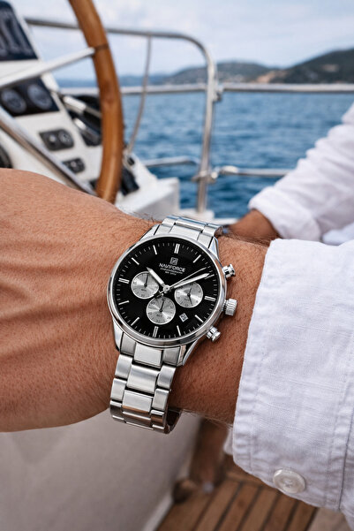 Naviforce Su Geçirmez Paslanmaz Çelik Takvimli Erkek Kol Saati Ve Bileklik