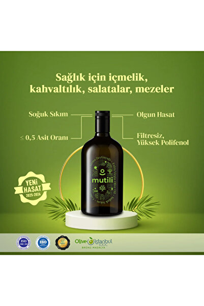 Mutili Soğuk Sıkım Mut Zeytinyağı 500 ml - Yeni Sezon Mut Zeytinyağı