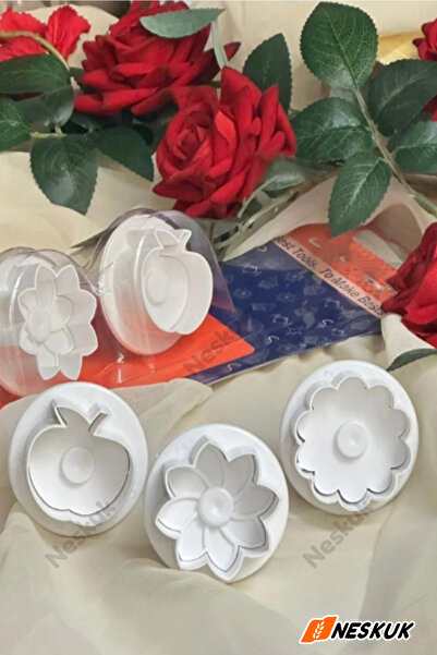 Neskuk Elma Kurabiye kesici Basmalı Kesici Kurabiye Kalıbı Çiçek Basmalı Kesi...