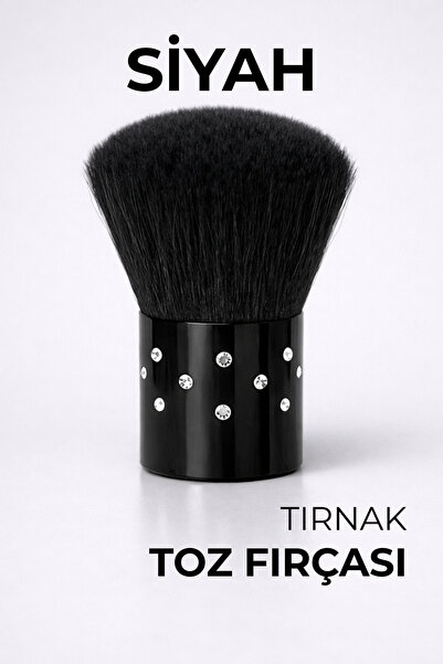 RNK BEAUTY Kabuki Toz Fırçası – Yumuşak Kıllı, Taş Detaylı Nail Art & Manikür...