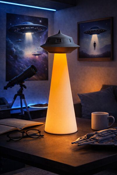 Atsutech Odanıza Uzaylı Dokunuşu: Işınlanma Temalı 3D UFO Lamba-Tealight- Pil...
