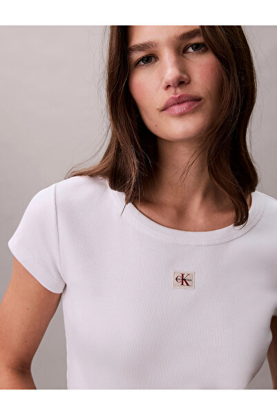 Calvin Klein Kadın Woven Label Baby T-shirt