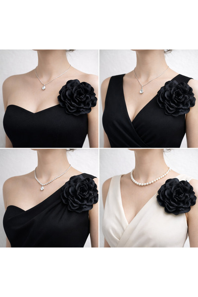 Esteks Dantel ve Tekstil Aksesuarları Broșă cu flori din țesătură cu ace BROȘ...