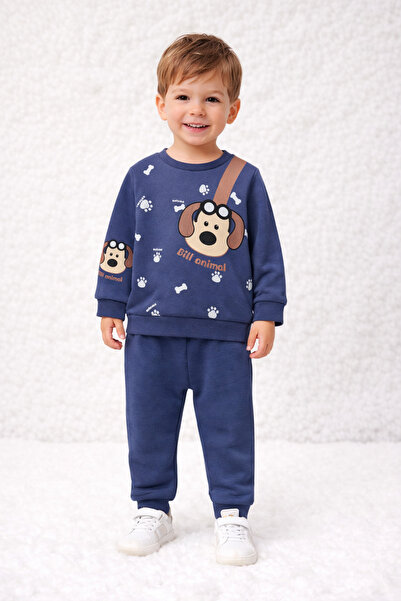 Bambu Boy's Comfortable Bottom and Top Two-Piece Set with Teddy Bear