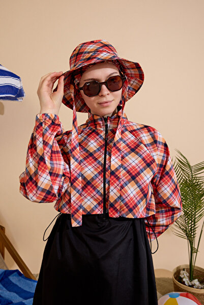 GAVLİA Women's Hijab Swimsuit 5-Piece Set - Half-Covering Zippered..