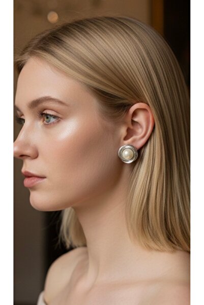 To Be Reborn JEVELRY ACCESSORY SELDA AÇIKEL Çelik Düğme Model Küpe Yeni Sezon
