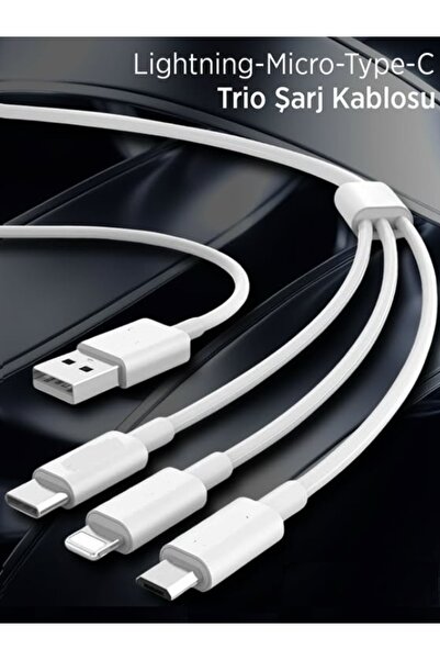 MOBİL GO iPhone Samsung Redmi Realme Huawei Uyumlu 3 in 1 Hızlı Şarj Aleti Ka...