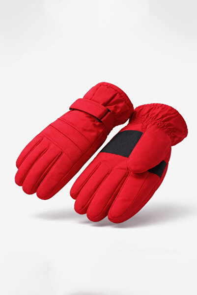 Külah قفازات تزلج باللون الأحمر من الصوف للأطفال