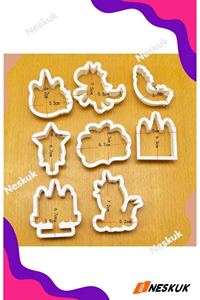 Neskuk Unicorn and Birthday Themed Cookie Cutter Set 9 Pieces - Cookie Cutter...