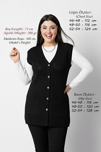 Elvin Knitwear Large Size Women's Steel Mesh Thick Mother Black Vest