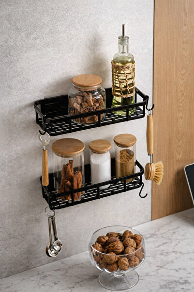 HopeWay Home 2 Adet Suya Dayanıklı, Paslanma Yapmayan Yapışkanlı Raf Plastik ...